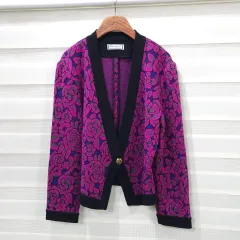 90s YVES SAINT LAURENT イヴ・サンローラン ウール100 ヴィンテージ カーディガン - ウィメンズMのサムネイル