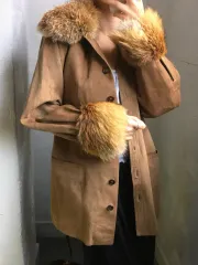 Yves Saint Laurent イヴ・サンローラン 90s ファー・トリミング スウェード ジャケットのサムネイル