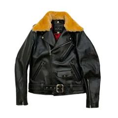 【新品】ヴィンテージスタイル　Dry Bones Horse Hide Motorcycle Jacket ホースハイド ダブルライダース 日本製のサムネイル