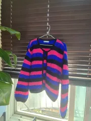 Yves Saint Laurent ボーダー柄 ヘビー カーディガンのサムネイル