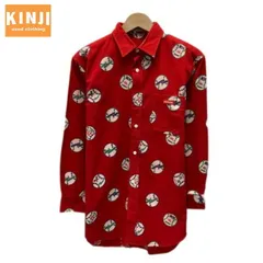 【中古】　MIKI HOUSE MEN'S　ネルシャツ　フランネル　柄シャツ　長袖　シャツ　トップス　レギュラーカラー　胸ポケット　総柄　ボール　日本製　古着　/1952のサムネイル