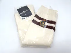 未使用 RALPH LAUREN ラルフローレン 刺繍 エンブレム ソックス 靴下 白 ホワイト 23-24㎝のサムネイル