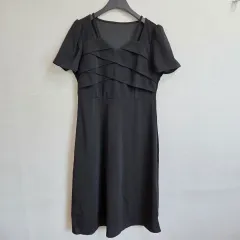レディース レイヤード フリル 半袖 ブラック ONE PIECE 2XL JJ3224のサムネイル