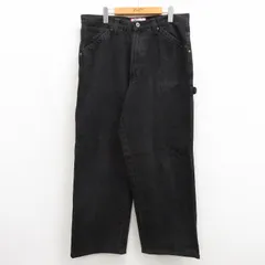 W36/古着 オールドネイビー OLD NAVY ペインター パンツ メンズ 00年代 00s コットン ブラック デニム 26jul28のサムネイル