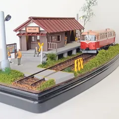 鉄道模型　HOゲージ　ジオラマ　駅　車両展示台(昭和の駅14-2)のサムネイル