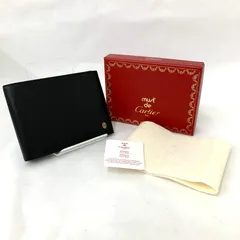 D9199 新品未使用！ Cartier カルティエ Pasha パシャ 二つ折り財布 コンパクトウォレット 札入れ L3000220 ブラック レザーのサムネイル