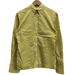 【中古】　Paul Smith　長袖ブラウス　長袖　トップス　コットン　ボタンダウン　ストライプ　ダブルカフス　胸ポケット　古着　/2402のサムネイル