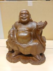 蔵出し特価布袋さん1木造り製 子供たち付き 大きめ - メルカリ