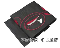 夏帯 名古屋帯 正絹 仕立て上がり 草葉 紗 九寸 紗名古屋帯 良品 リサイクル 中古品 夏物 夏用 y0385のサムネイル