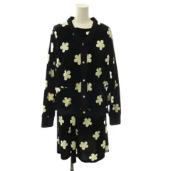 マリークワント MARY QUANT ベロア花柄半袖ワンピースカーディガンセット ひざ丈 M ブラック /HK ■OSのサムネイル