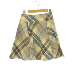 ブルーレーベルクレストブリッジ BLUE LABEL CRESTBRIDGE チェックタックミニスカート フレア 34 イエロー マルチカラー /DO ■OSのサムネイル