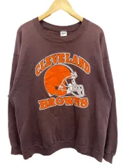 TRENCH NFL プリントスエット トレーナー CLEVELAND クリーブランドブラウンズ USA製 90S 古着 ビンテージ XL (46-48) ブラウン メンズ/028のサムネイル