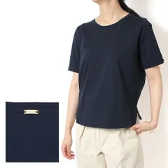 26SSモデル ヘルノ HERNO レディース Tシャツ 袖ロゴ ラウンドカット【9200 NAVY】 JG000325D 52003 9200/【2026SS】l-topsのサムネイル