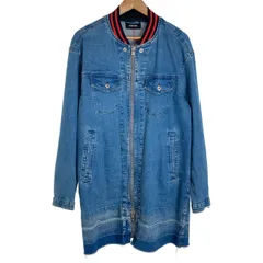 【中古】　DIESEL　ブルゾン　ロング丈　デニムジャケット　フルジップ　無地　古着　/2411のサムネイル