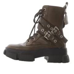 スティーブマデン STEVE MADDEN 24AW TRACTION-UA タンクソールレースアップブーツ ショート レザー 24cm 茶色のサムネイル