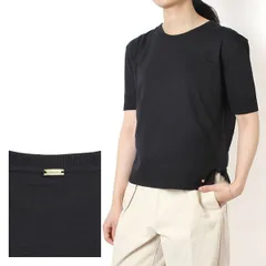 26SSモデル ヘルノ HERNO レディース ニットTシャツ メタルロゴプレート付き【9300 NERO】 JG000223D 52056 9300/【2026SS】l-topsのサムネイル