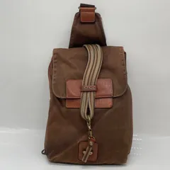 BN9822●Paul Smith ポールスミス ボディバッグ スリングバッグ キャンバス地 ロゴ レザー  ブラウン系のサムネイル