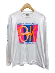 SCREEN STARS (スクリーンスターズ) 企業系プリント ロンT 長袖Tシャツ 袖プリ USA製 90S 古着 ビンテージ 1990年製 BROWN＆BROWN＆CHEVROLET XL ホワイト メンズ/028のサムネイル