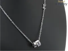 【激レア美品】ルイヴィトン LOUIS VUITTON ペンダント ダミエ リング ネックレス シルバー M02250のサムネイル