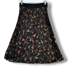 MARELLA マレーラ プリーツスカート フリンジモチーフ ウエストゴム ブラック 黒 サイズ40 レディース 春 夏 ゴーゴー古着マルイファミリー溝口店 22 No.1009のサムネイル
