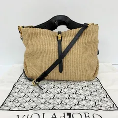 VIOLAd'ORO ヴィオラドーロ ラフィアシート 2WAY かごバッグ トートバッグ ショルダー 斜め掛け レディース ベージュ 鞄 DF20009■のサムネイル