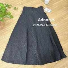 新品　新作　Adonisisアドニシス　リボンカットジャガードフレアスカート36のサムネイル