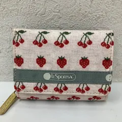 5488　LeSportsac レスポートサック　REESE WALLET　折り財布　三折財布　レディース　軽量　イチゴ　サクランボ　さくらんぼ　いちご　ストロベリー　チェリー　フルーツステッチのサムネイル
