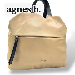 【美品】アニエスベー 2way ショルダーバッグ トートバッグ ベージュ ナイロン 本革 レザー agnes b. ロゴ 金具 斜め掛け 斜めがけ クロスボディ ハンドバッグ 大容量 軽量 撥水 A4 収納可 通勤 通学 マザーズバッグ 旅行 レディース 鞄のサムネイル