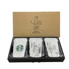 186000 現状品 Starbucks スターバックス 豆皿セット 長場 雄 ホワイト 3枚セット 陶器 ユニセックスのサムネイル