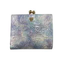 186001 現状品 ANNA SUI アナスイ 財布 がま口 ブルー、パープル パピヨン レディースのサムネイル