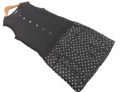 MACPHEE マカフィー トゥモローランド シルク混 ノースリーブ ドット ドッキング ワンピース size38/黒 ■◆ レディースのサムネイル