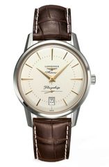 Thumbnail of ロンジン メンズ アクセサリー 腕時計 レザー Longines Heritage Flagship Automatic Leather Strap Watch 385mm Silver シルバー
