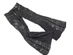 Yasuyukiishii (Yasuyuki Ishii) Patchwork Lace-up Bootcut Denim Pants, Black ■■◎Men's