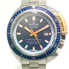 【希少・動作良好】腕時計 メンズ エドックス EDOX ハイドロサブ ノースポール リミテッドエディション 80201-3BU0-BU 世界限定350本 自動巻 ネイビー デイト表示 マスターロックのサムネイル