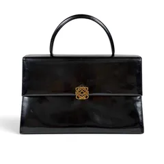 LOEWE Anagram Top Handle Bag ロエベ　アナグラムロゴ金具　トップハンドルバッグ　ハンドバッグ　ブラックのサムネイル
