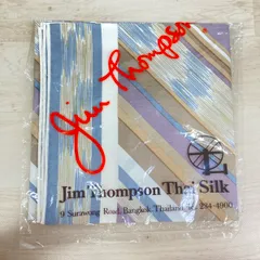 未使用 ジムトンプソン/Jim Thompson タイシルク スカーフ/ハンカチ ストライプ柄 パープル系×ブルー系 未開封品[OR03171]のサムネイル
