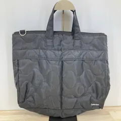 Calvin Klein/カルバンクライン キルティング トートバッグ ブラック/黒 波柄 ロゴ刺繍 ハンドバッグ[OA05649]のサムネイル