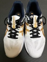 アシックス パワー ブレーク 白 リー GOLD 255 バレーボールシューズ 体大入試シューズ バドミントンシューズのサムネイル