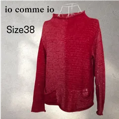 io comme io イオコムイオ ニット セーター モックネック 赤 ボーダー 38のサムネイル