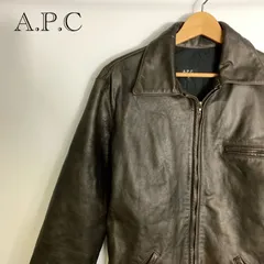 A.P.C. アーペーセー レザー ジャケット ブルゾン M 牛革 無地 D-TK447 フランス製のサムネイル