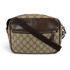 GUCCI GG PVC Leather Crossbody Bag グッチ　GGスプリーム　クロスボディバッグ　ショルダーバッグ　ブラウンのサムネイル