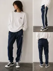 adidas Originals SST Track Pants Navy White 3 Stripe Trefoil Jogger Pants Lのサムネイル