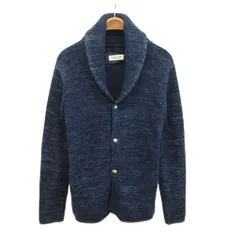 ロンハーマン Ron Herman デニム DENIM ニットカーディガン ウール 長袖 ショールカラー コンチョボタン S 紺 ネイビー /XZ ■GY18のサムネイル