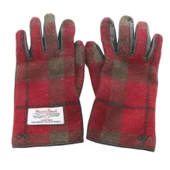 ハリスツイード Harris Tweed 手袋 グローブ チェック柄 レッド /YO27のサムネイル
