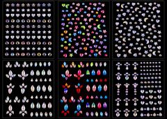 Makeup Rhinestone Face Stickers, Glitter Rhinestones, 6-Piece Set, 3D Glow-in-the-Dark, Self-Adhesive, Face Decoration, Decorative Parts, Nail Art Parts, DIY Supplies (C)