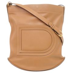 美品 デルボー パン サーピケ レザー ブラウン ショルダーバッグ 茶 1282 DELVAUX