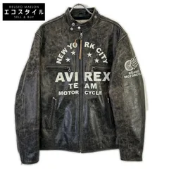 AVIREX　アヴィレックス　6151121 DISTRES LEATHER クラック加工 シングルライダース　2XLのサムネイル