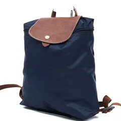 LONGCHAMP ロンシャン プリアージュ リュックサック ネイビー ナイロン レザー バックパック 紺色 折りたたみ コンパクト 軽量 マザーズバッグ 旅行 トラベル 通勤 通学 お出かけ ゴールド金具 鞄 カバン かばん レディース カジュアル 散歩のサムネイル