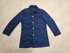 無印良品 ネイビー ステンカラーコート (M)のサムネイル