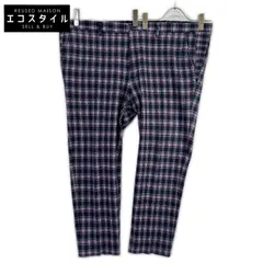 ETRO　エトロ　241-MRCB0005-99TQE32 ピンク×ネイビー コットン混 センタープレス チェックテーパードスラックス　58のサムネイル